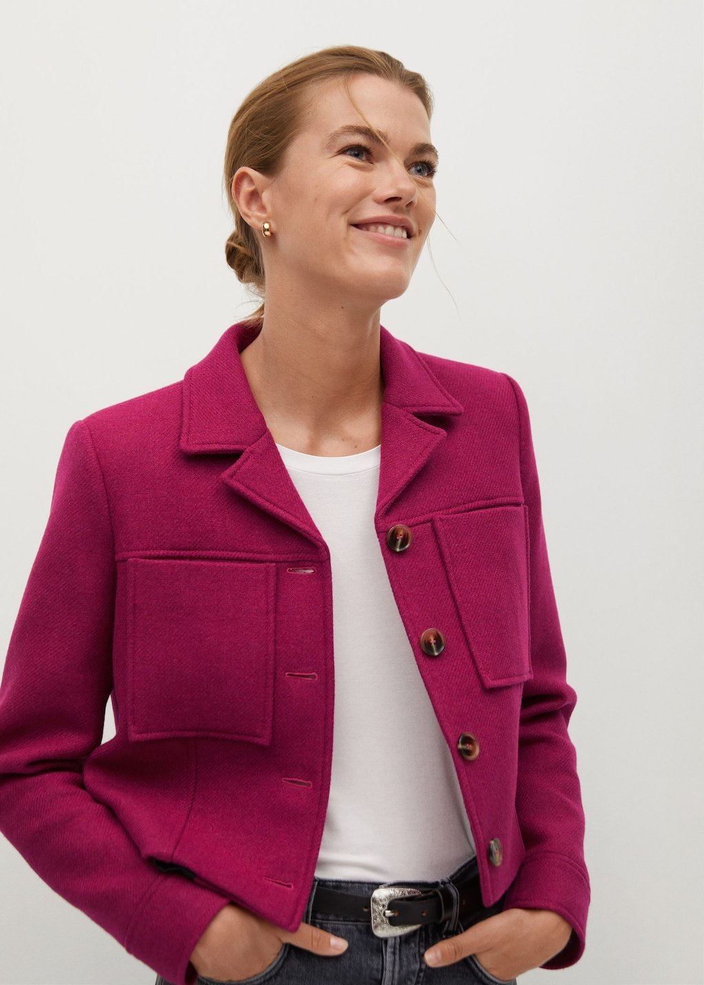 Pocketed wool-blend jacket - Laurel Morgan