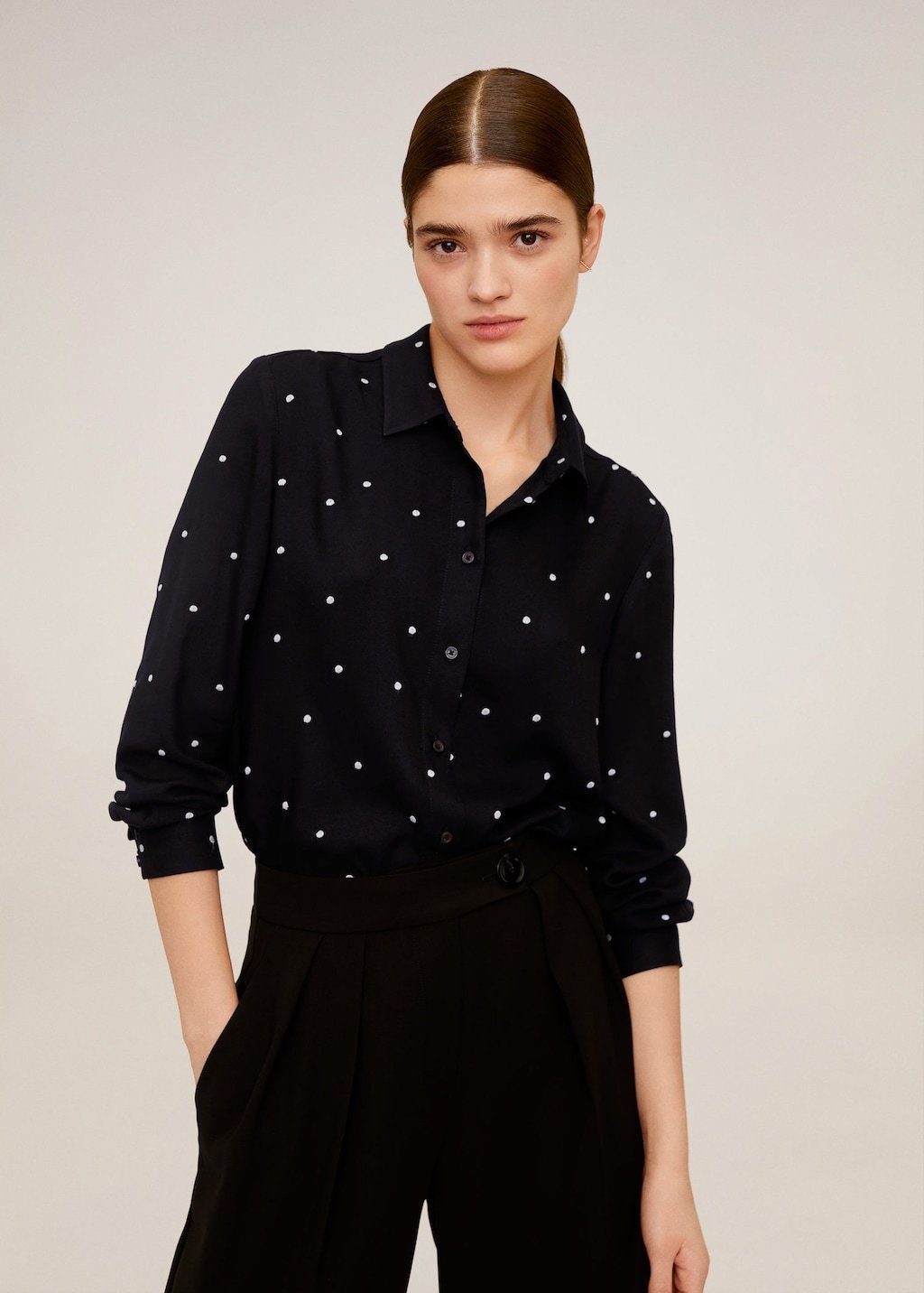 Polka-dot flowy shirt - Laurel Morgan