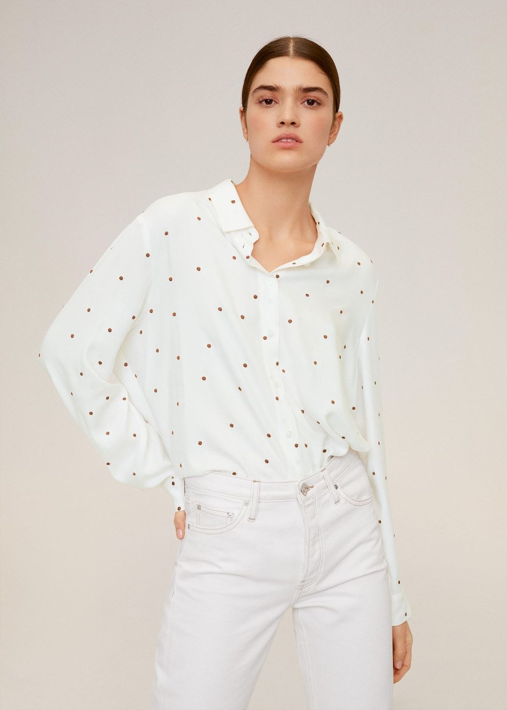 Polka-dot flowy shirt - Laurel Morgan