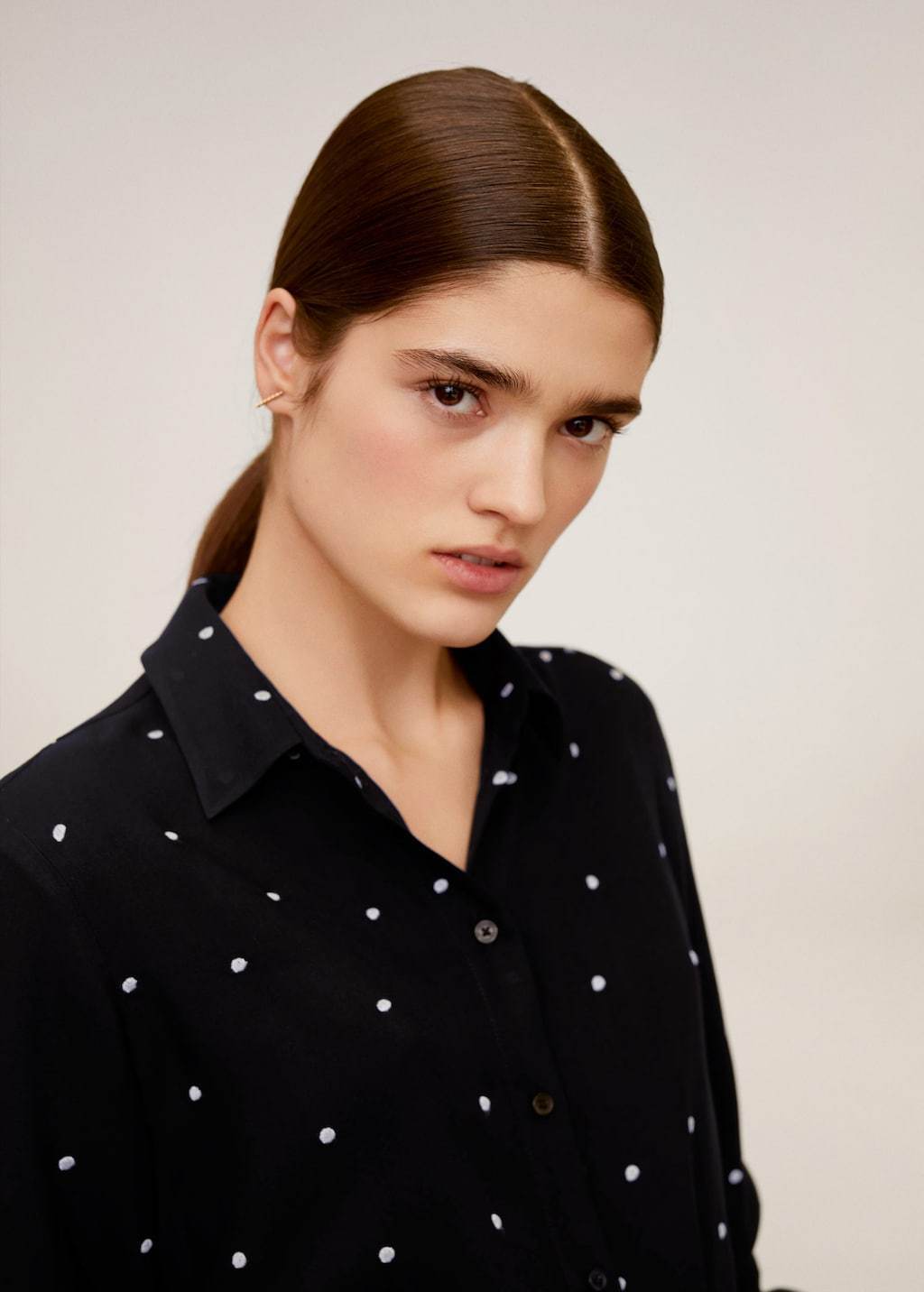 Polka-dot flowy shirt - Laurel Morgan