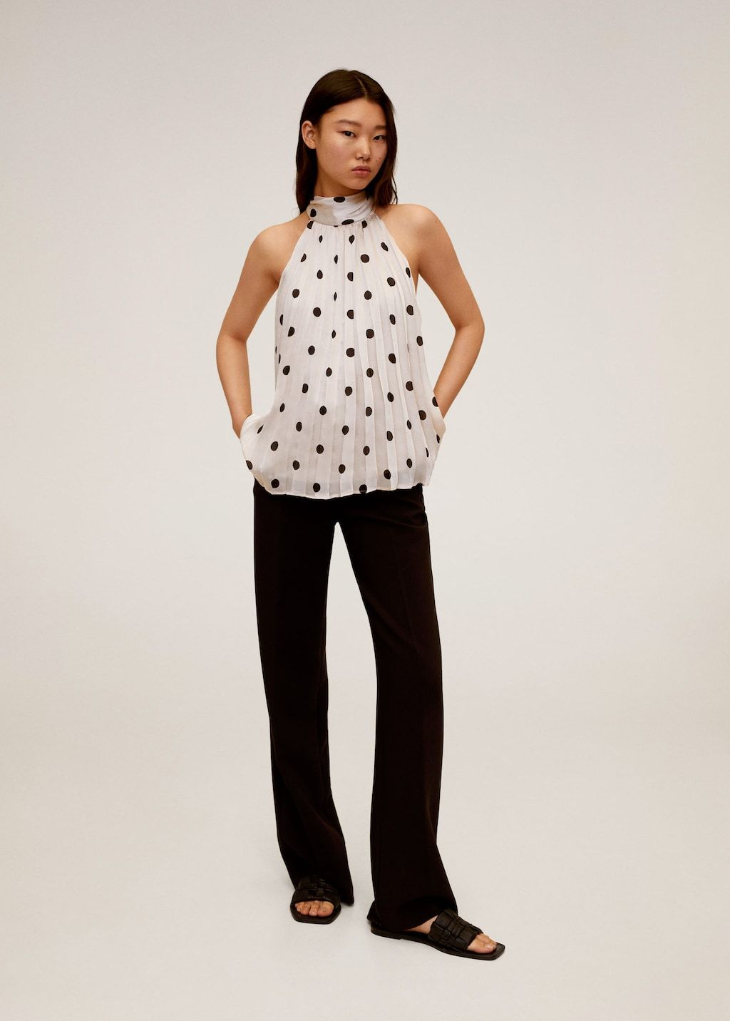 Polka-dot pleated top - Laurel Morgan