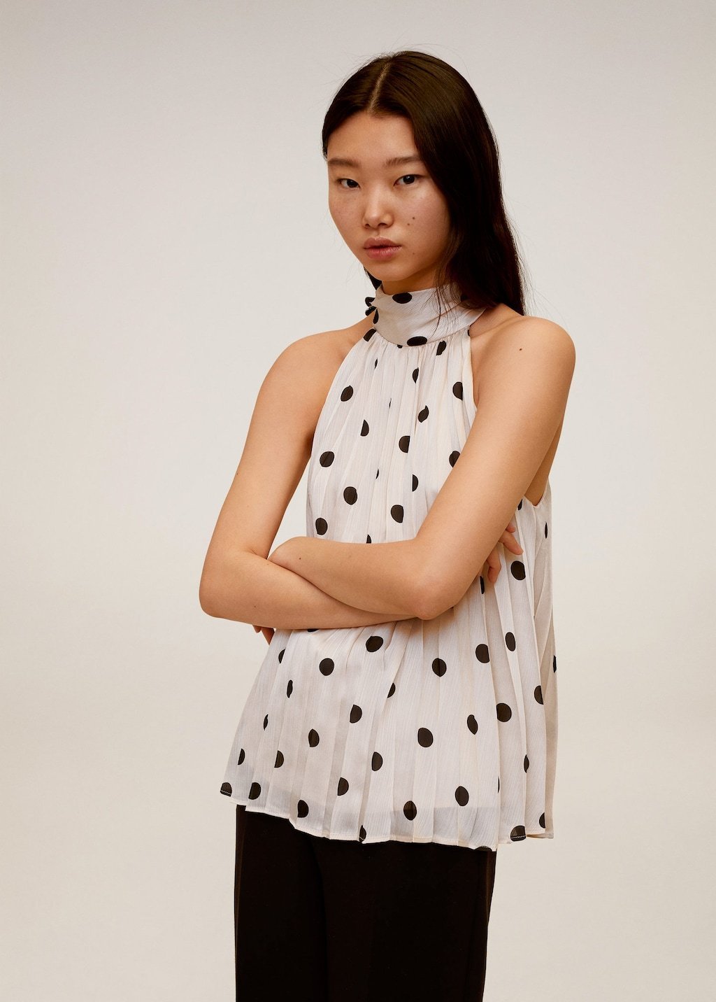 Polka-dot pleated top - Laurel Morgan