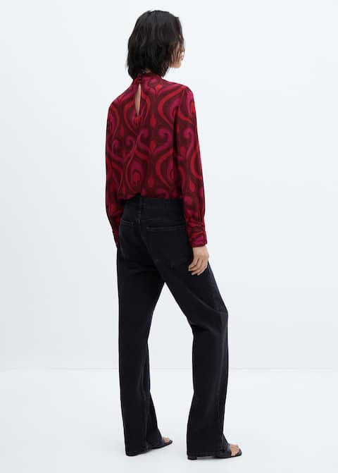 Printed blouse with opening detail - Laurel Morgan