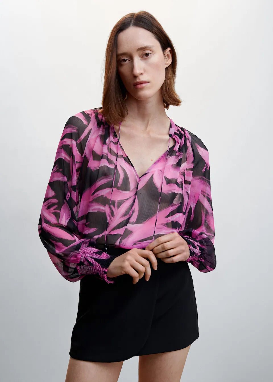 Printed chiffon blouse - Laurel Morgan