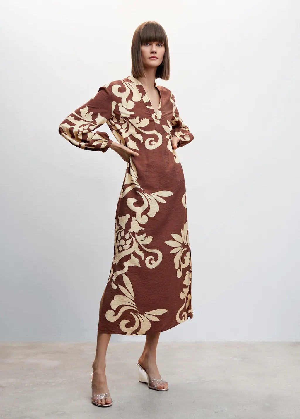 Printed cut-out detail dress - Laurel Morgan