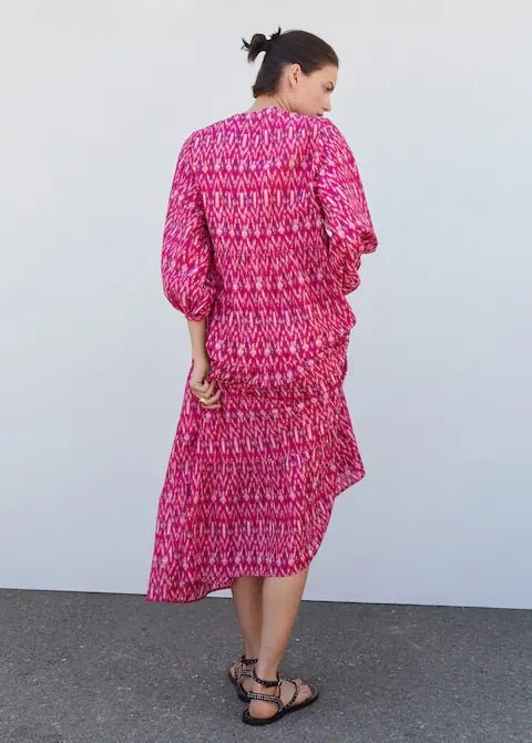 Printed dress with balloon sleeves - Laurel Morgan