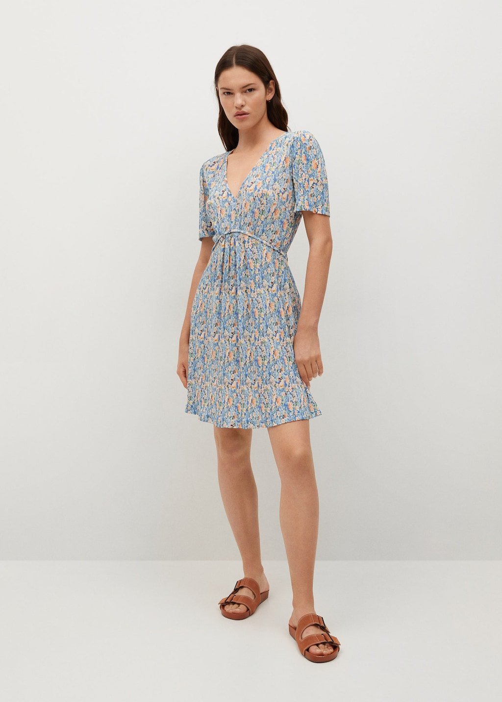 Printed pleated dress - Laurel Morgan