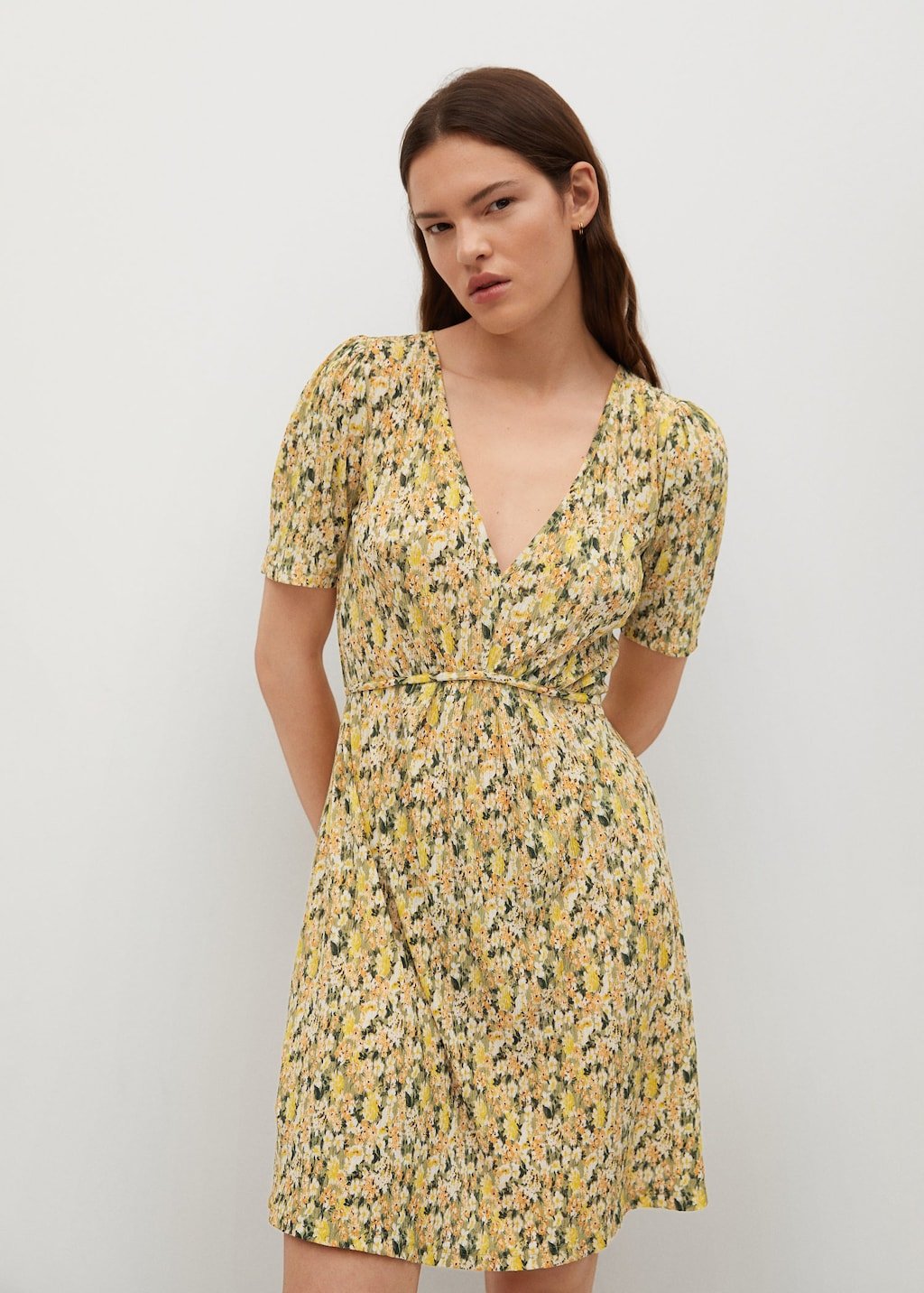 Printed pleated dress - Laurel Morgan