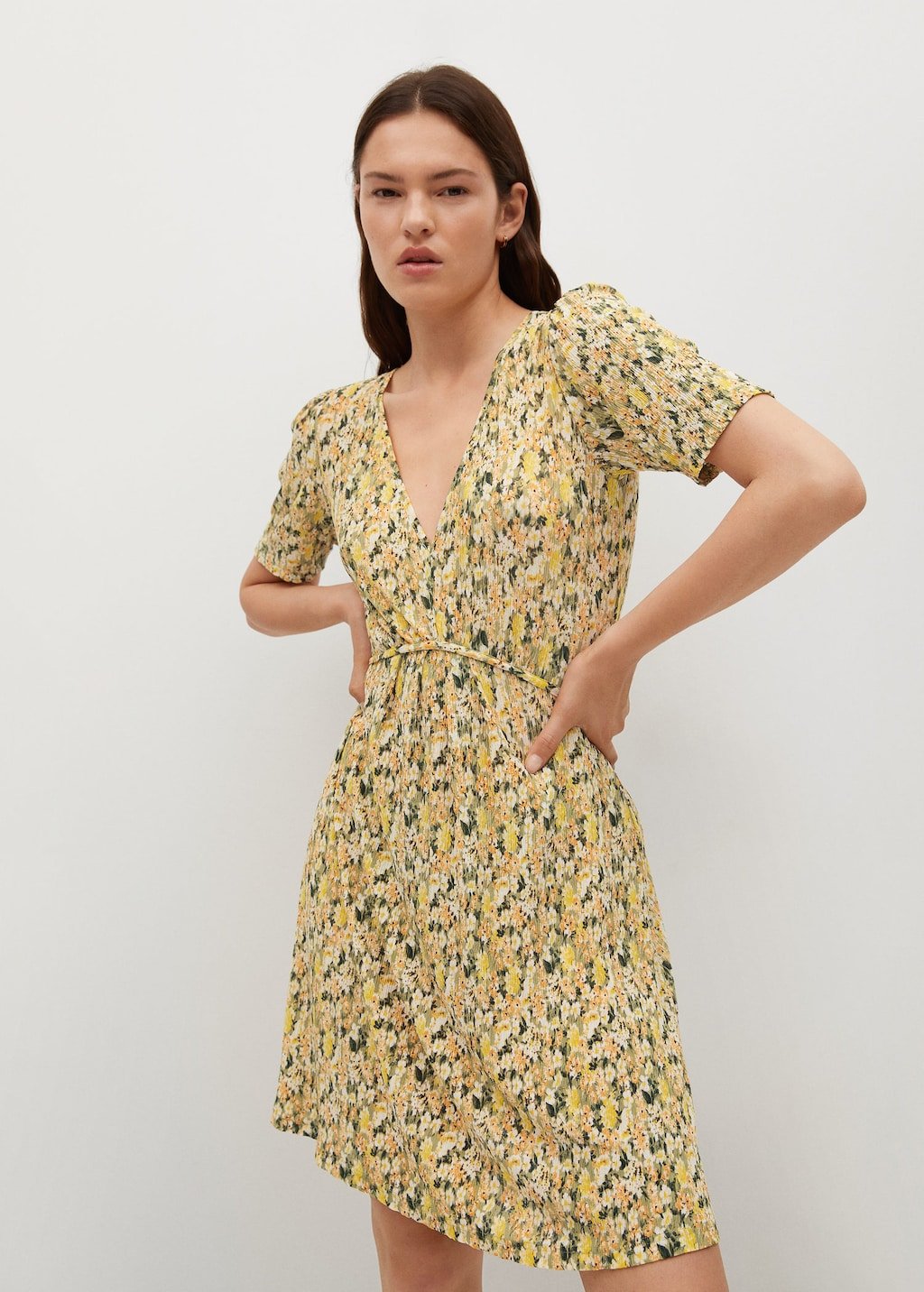 Printed pleated dress - Laurel Morgan