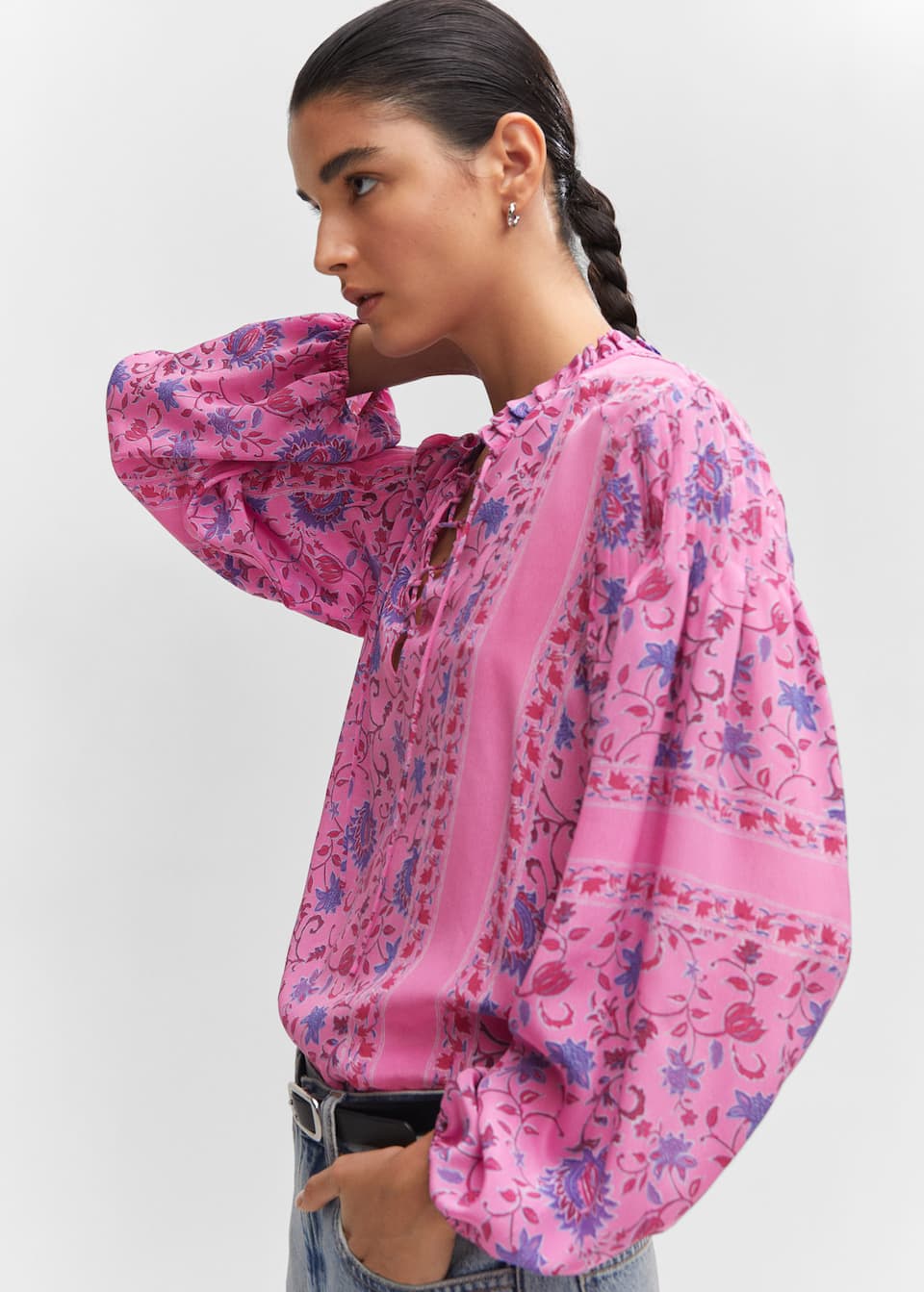 Printed puff sleeve blouse - Laurel Morgan