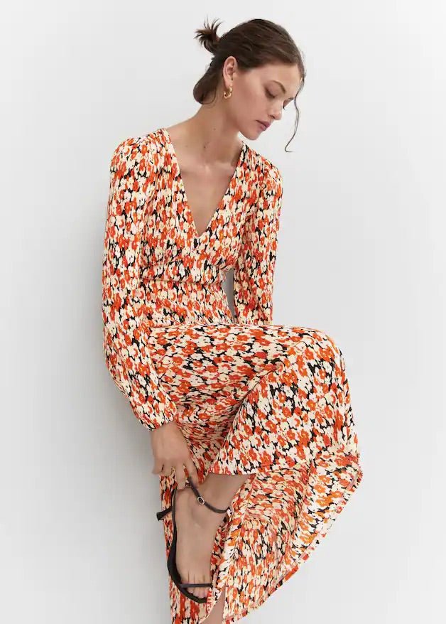 Printed textured dress - Laurel Morgan