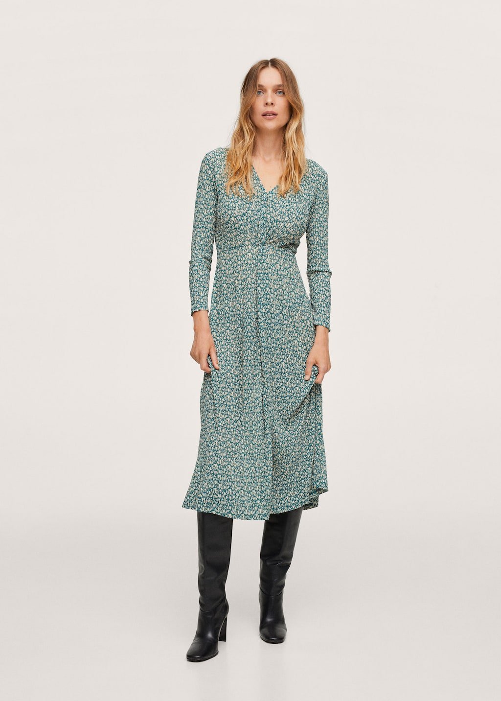 Printed textured dress - Laurel Morgan