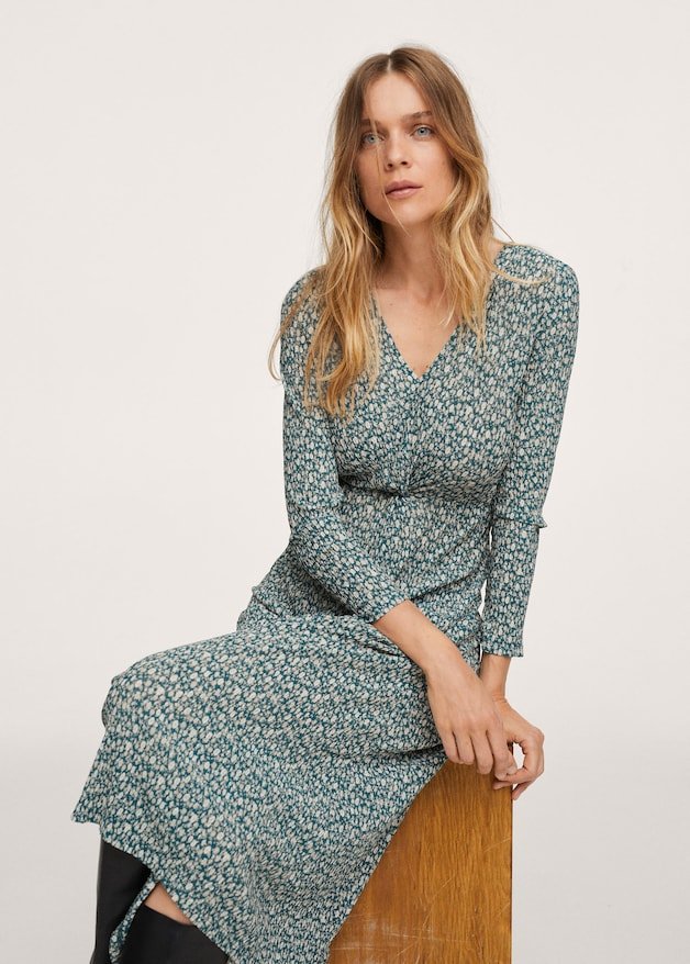 Printed textured dress - Laurel Morgan