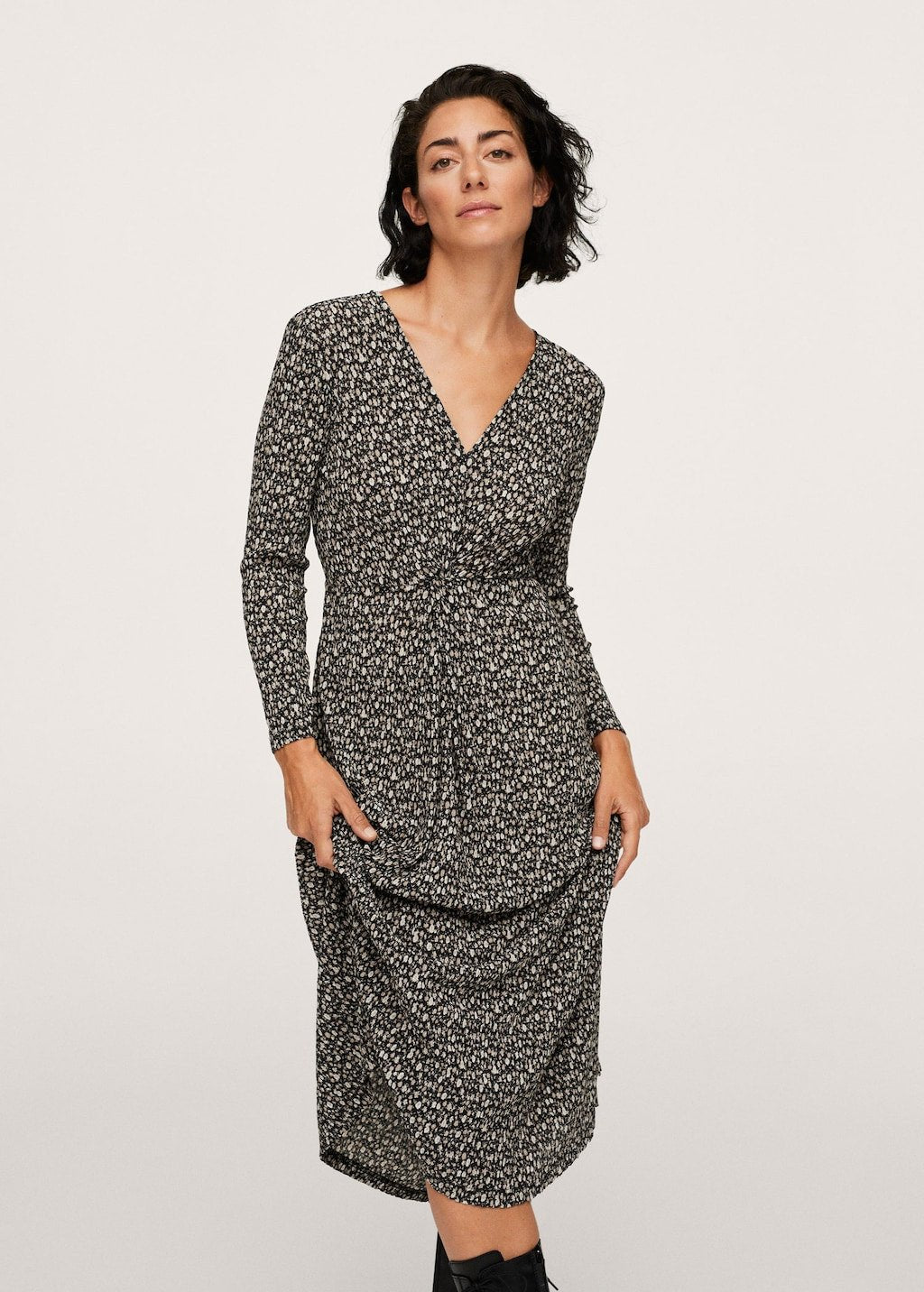 Printed textured dress - Laurel Morgan