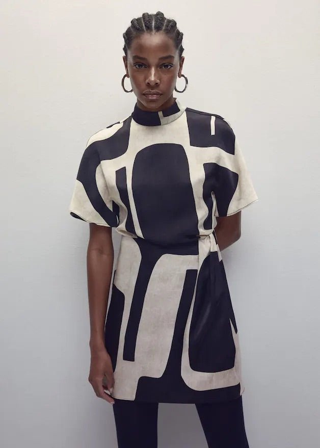 Printed turtleneck dress - Laurel Morgan