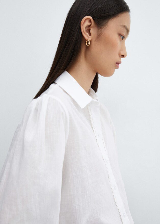 Puff-sleeve cotton shirt - Laurel Morgan