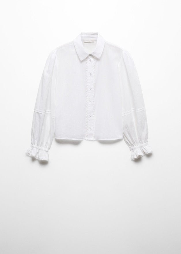 Puff-sleeve cotton shirt - Laurel Morgan