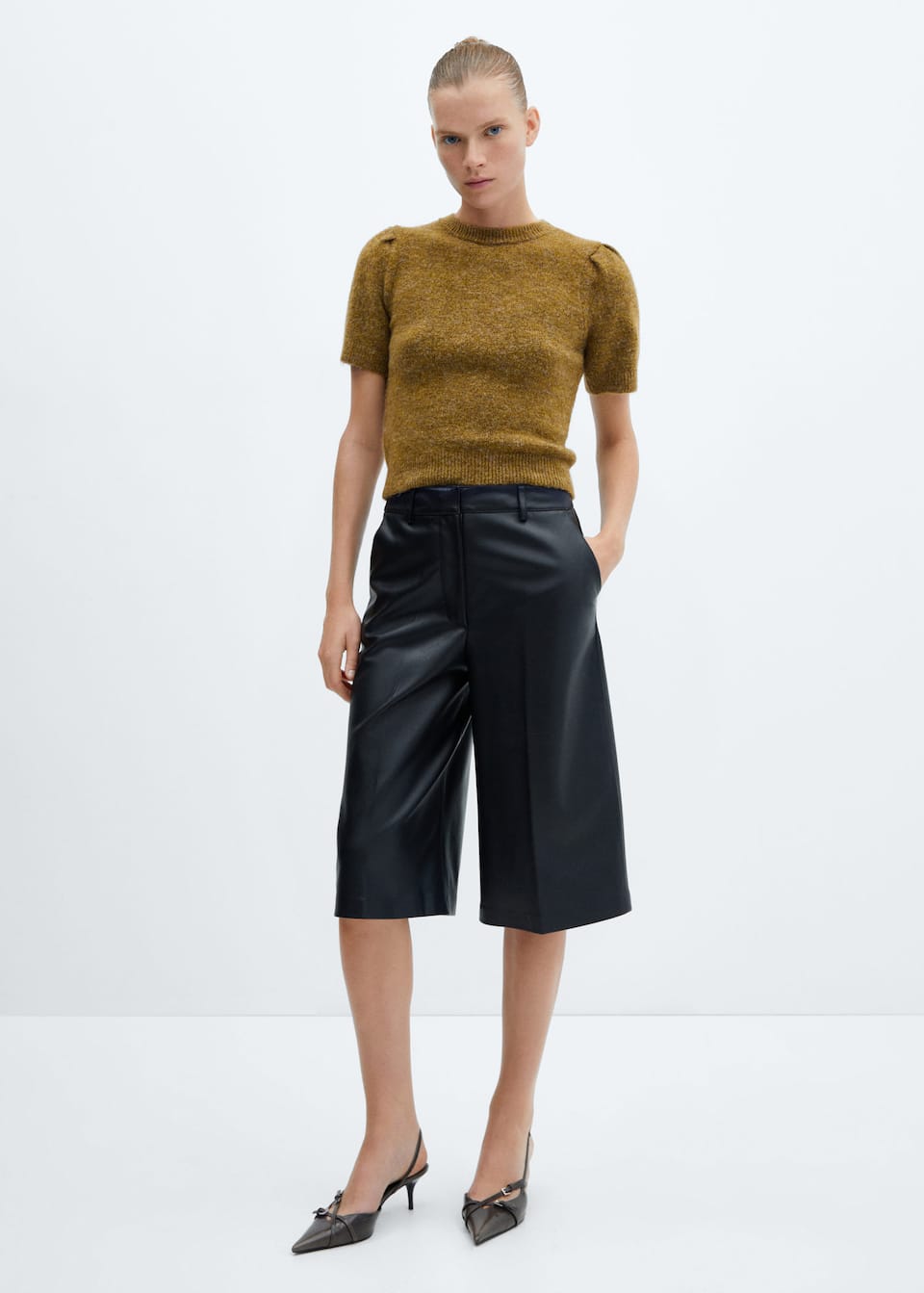 Puff-sleeve knitted sweater - Laurel Morgan