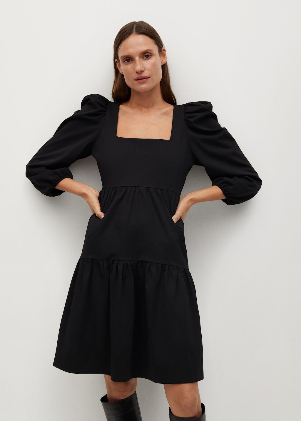 Puffed-shoulder dress - Laurel Morgan