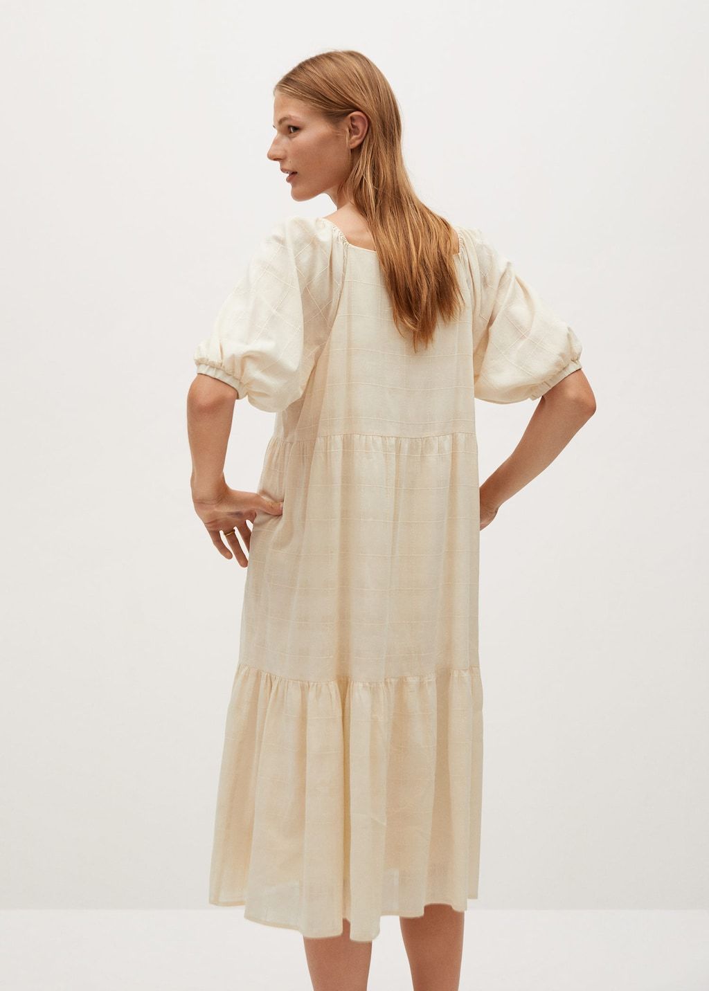 Puffed sleeves cotton dress - Laurel Morgan