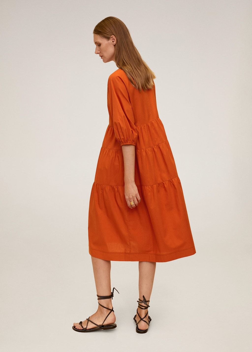 Puffed sleeves cotton dress - Laurel Morgan