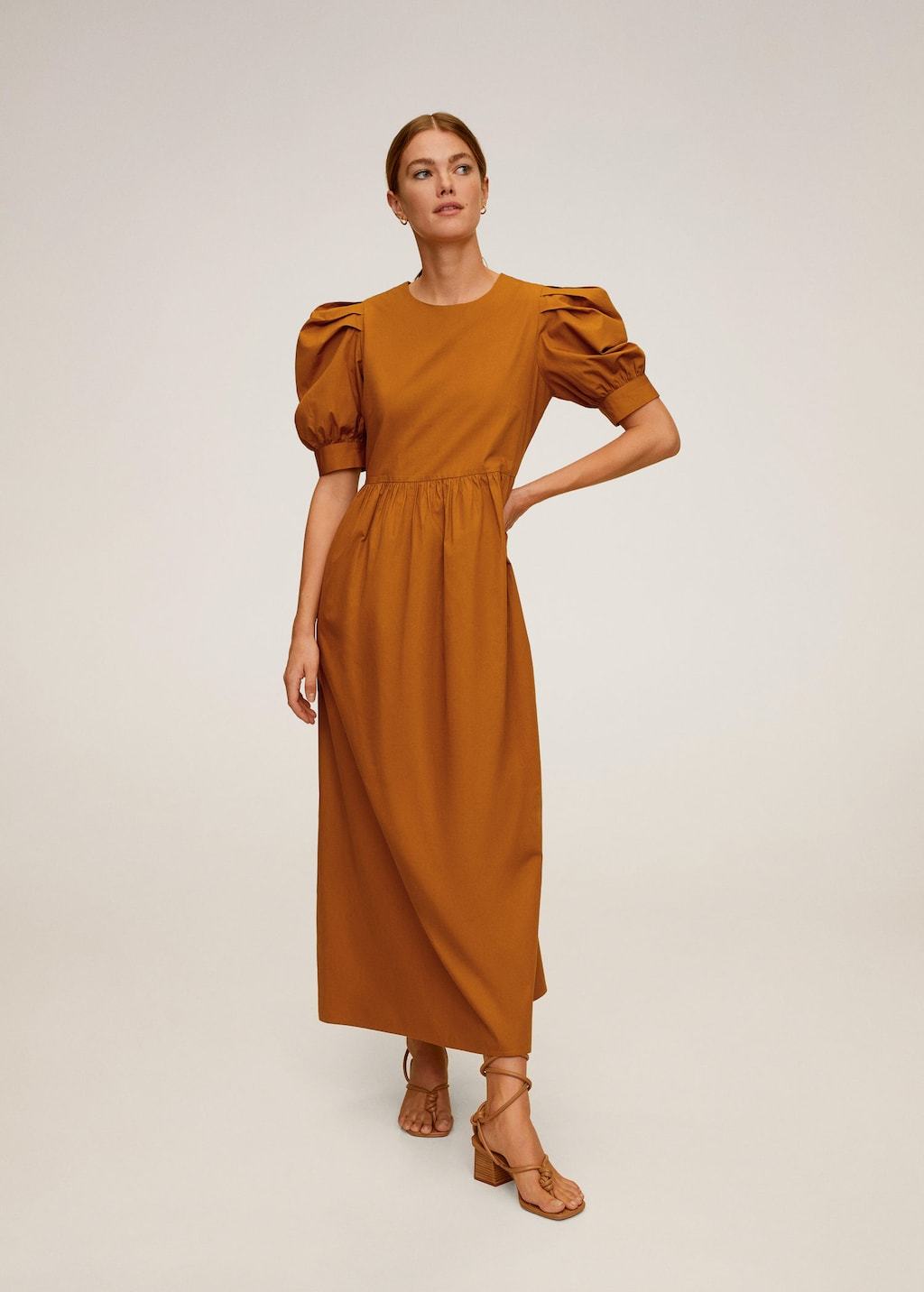 Puffed sleeves cotton dress - Laurel Morgan