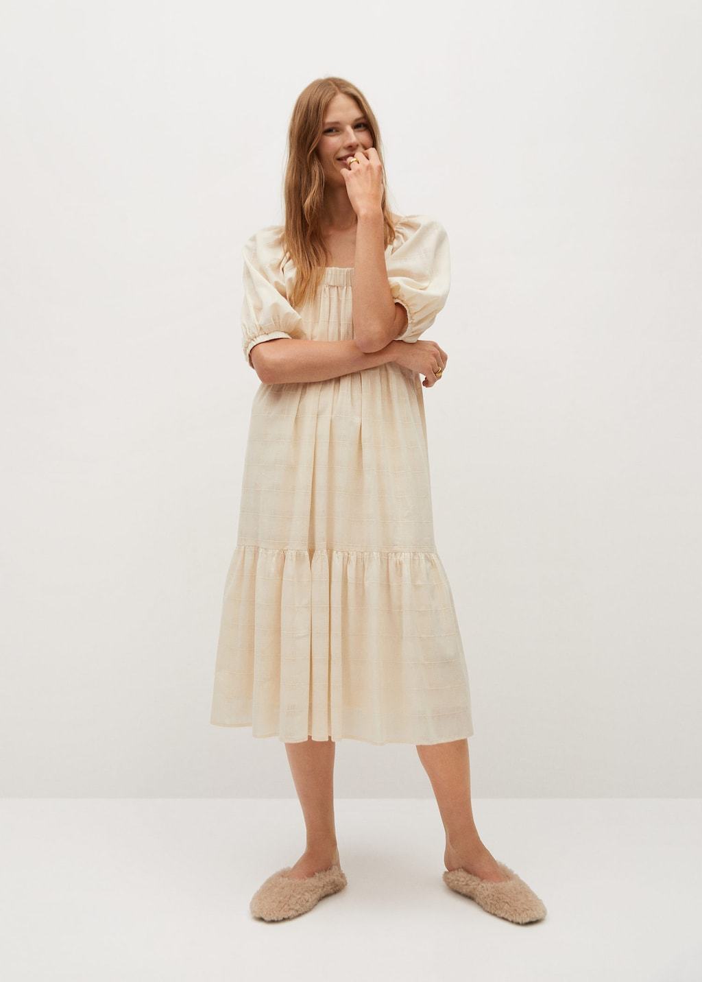 Puffed sleeves cotton dress - Laurel Morgan