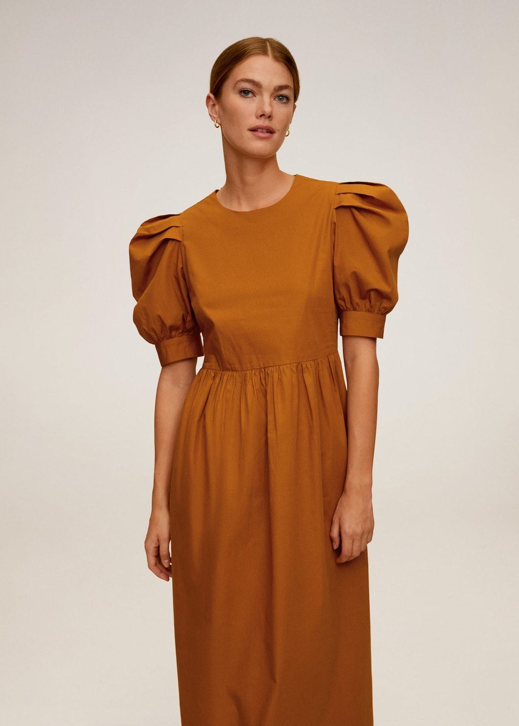 Puffed sleeves cotton dress - Laurel Morgan