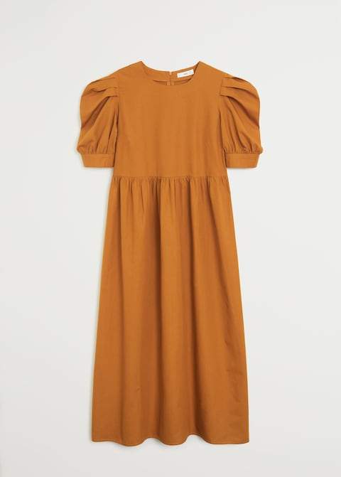 Puffed sleeves cotton dress - Laurel Morgan