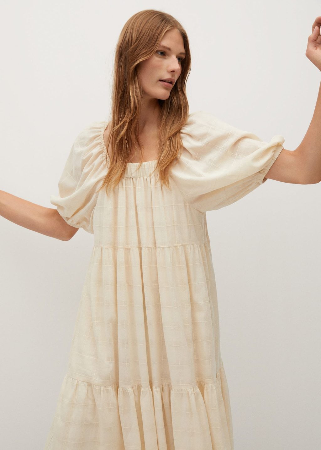 Puffed sleeves cotton dress - Laurel Morgan