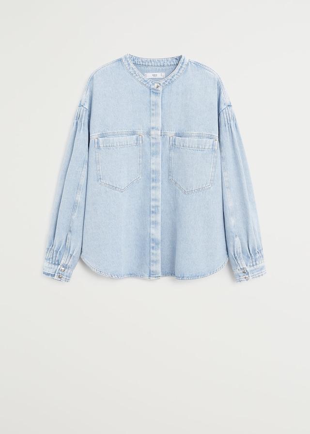 Puffed sleeves denim shirt - Laurel Morgan