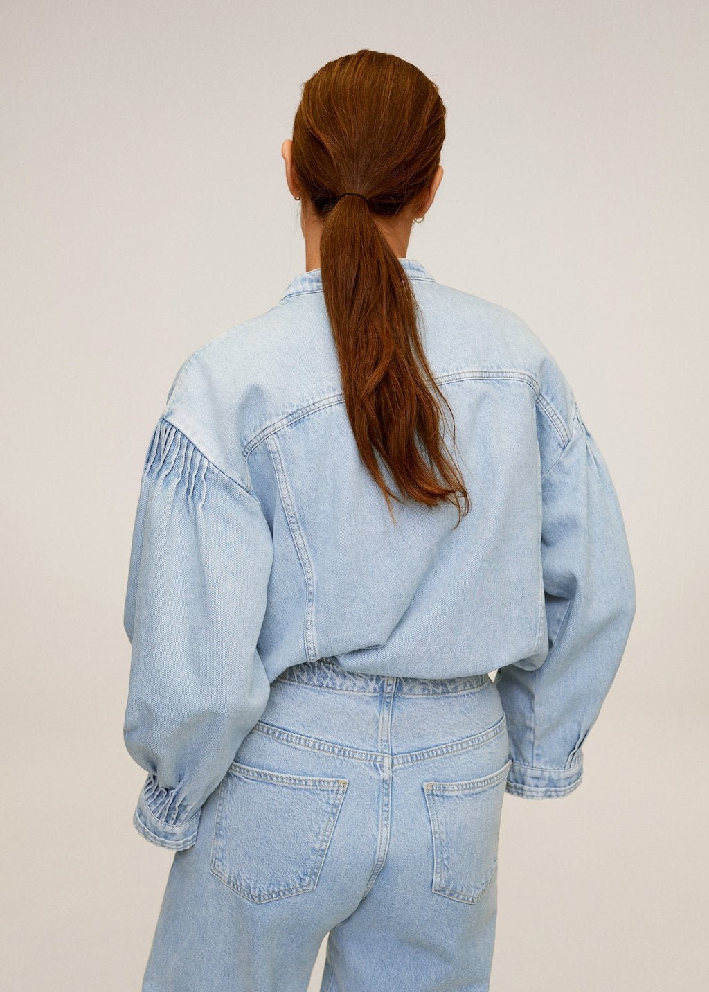 Puffed sleeves denim shirt - Laurel Morgan