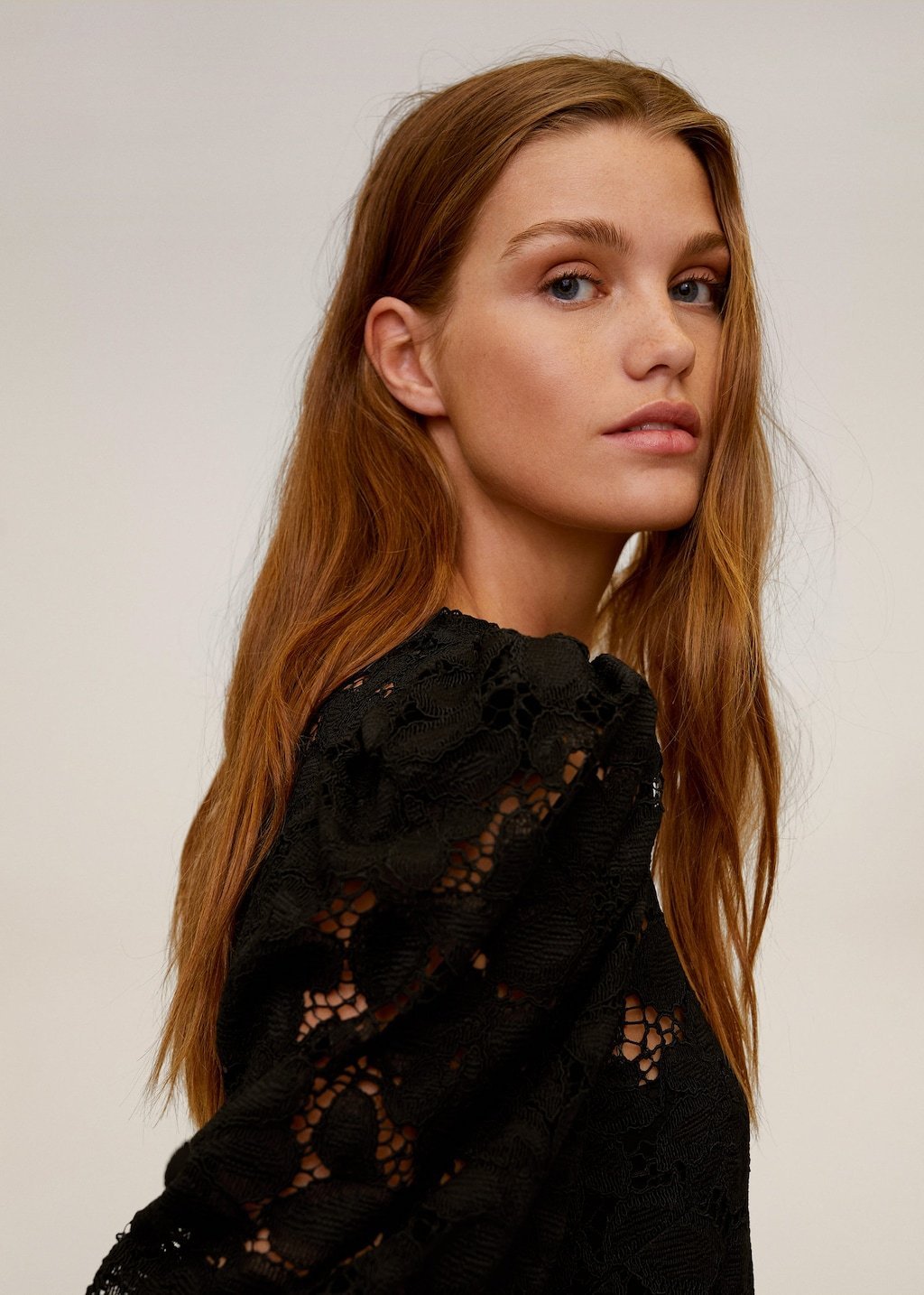 Puffed sleeves lace blouse - Laurel Morgan