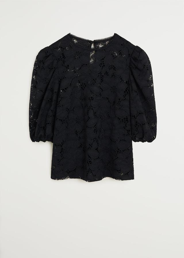 Puffed sleeves lace blouse - Laurel Morgan