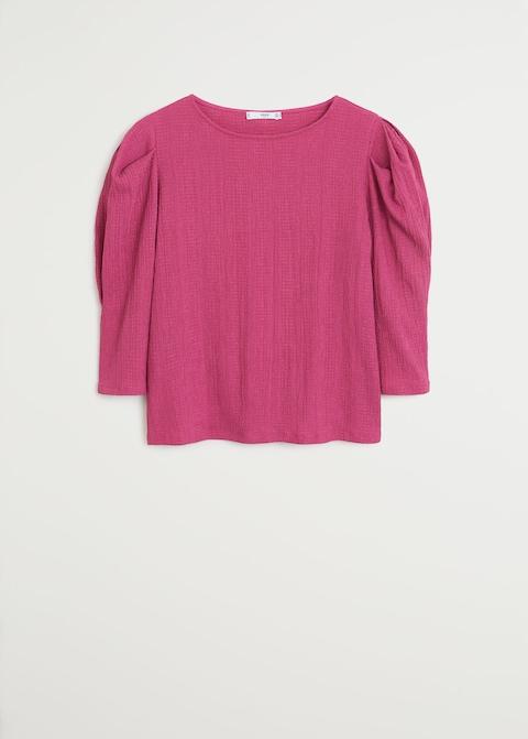 Puffed sleeves pleated t-shirt - Laurel Morgan