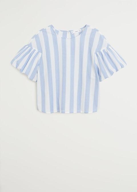 Puffed sleeves striped shirt - Laurel Morgan