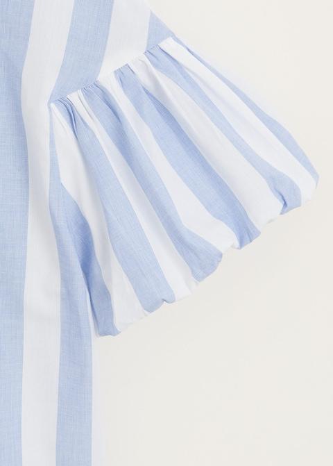 Puffed sleeves striped shirt - Laurel Morgan