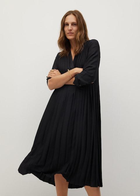 Recycled polyester pleated dress - Laurel Morgan