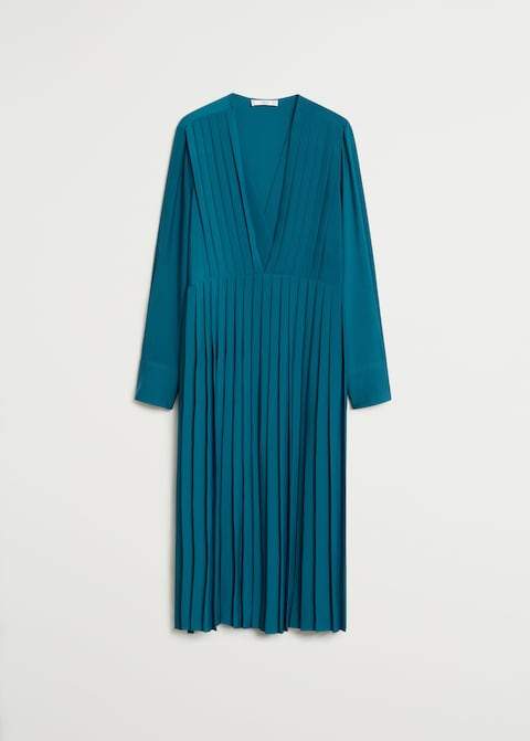 Recycled polyester pleated dress - Laurel Morgan