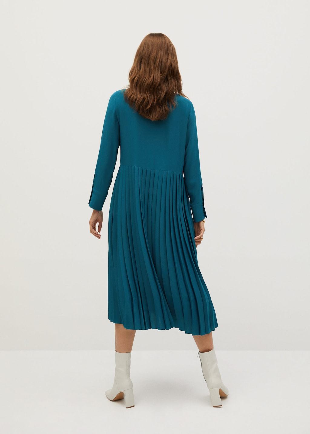 Recycled polyester pleated dress - Laurel Morgan