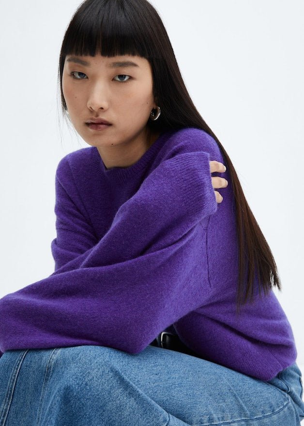 Round-neck knitted sweater - Laurel Morgan