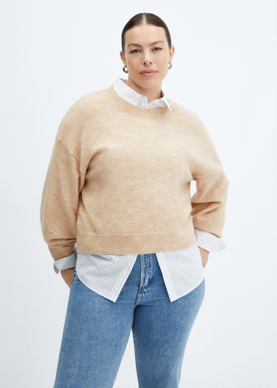 Round-neck knitted sweater - Laurel Morgan