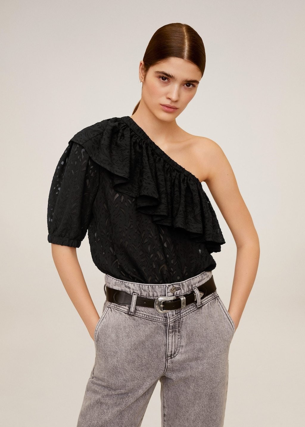 Ruffle asymmetric blouse - Laurel Morgan