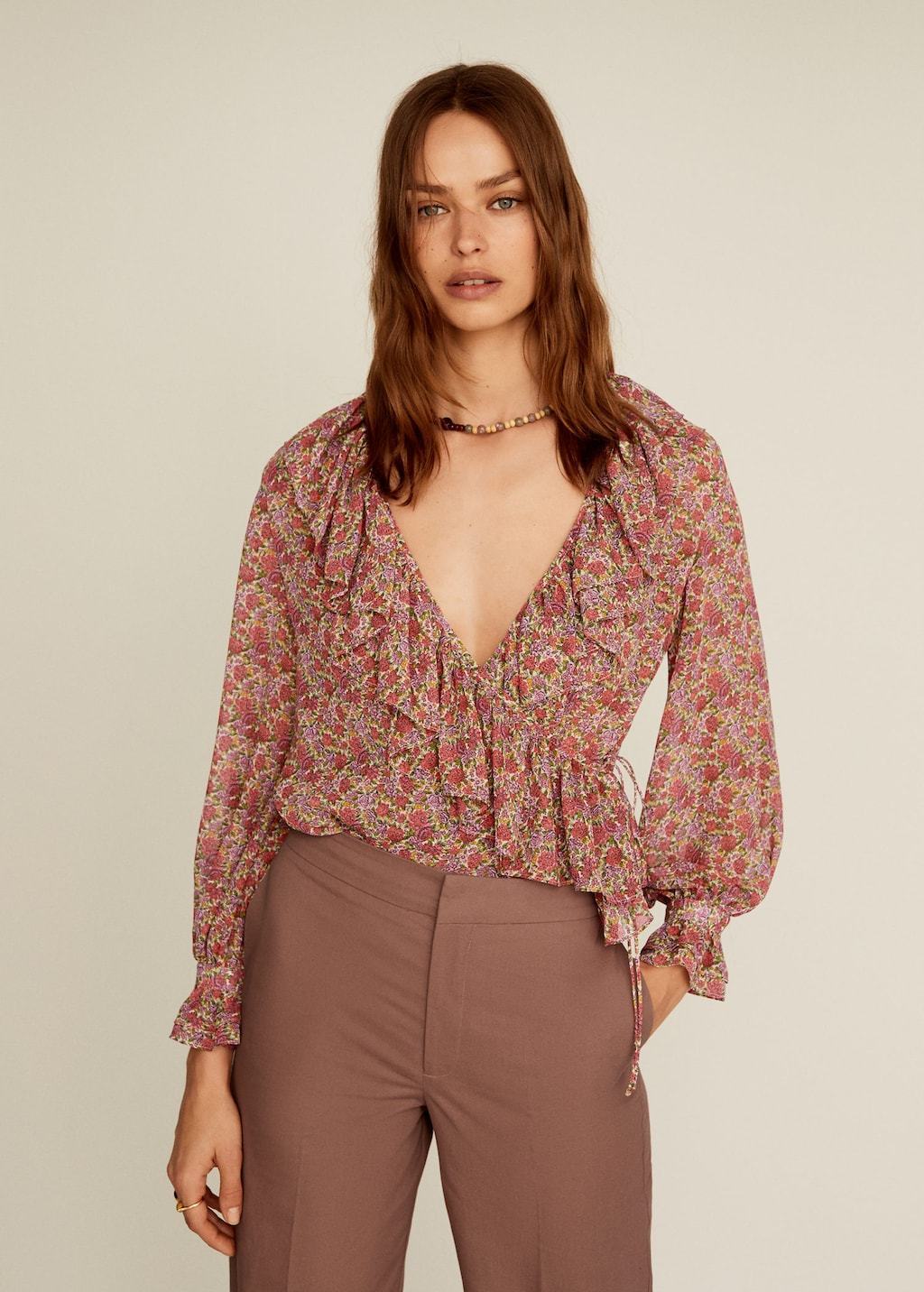 Ruffle neckline blouse - Laurel Morgan