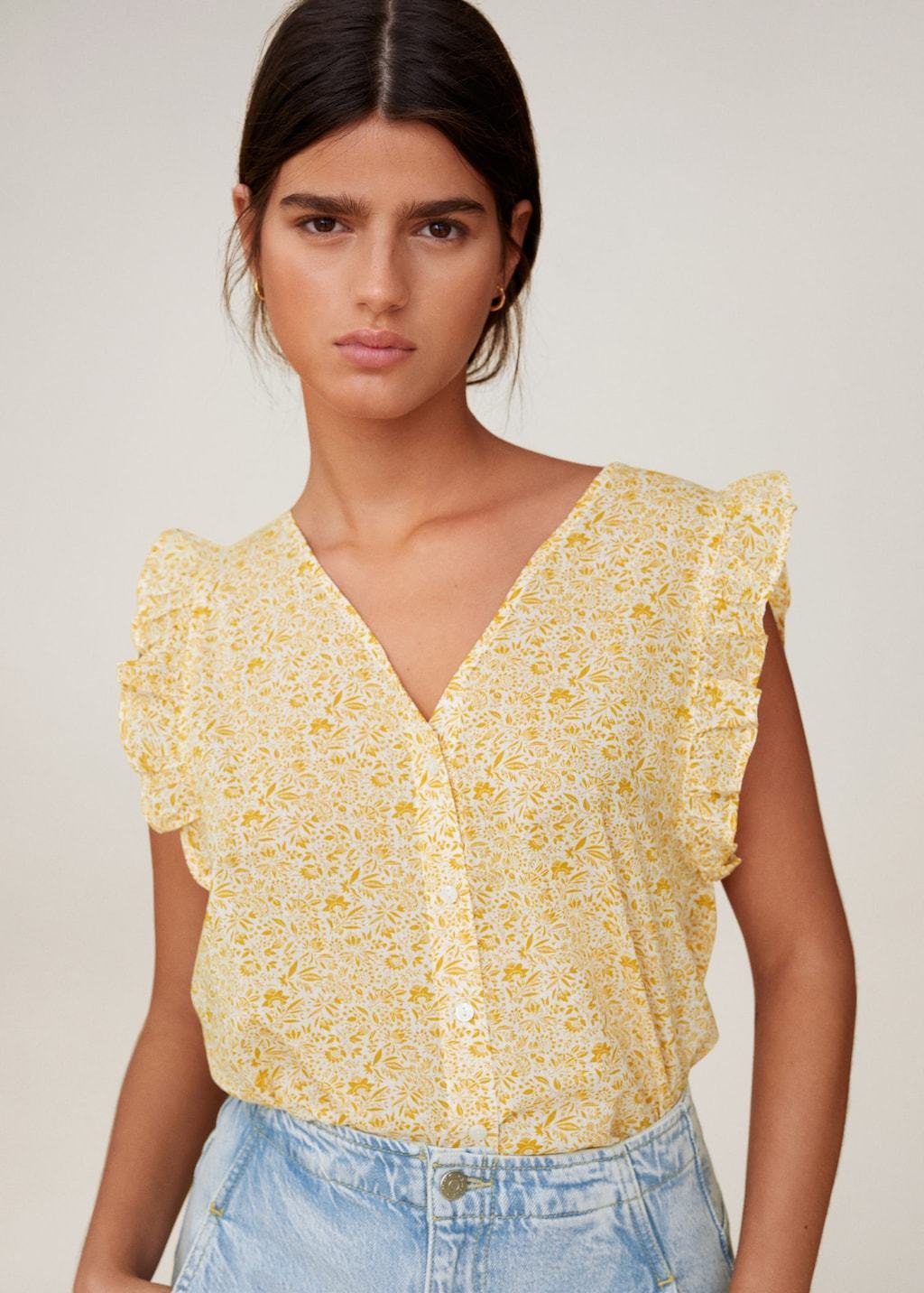 Ruffle printed top - Laurel Morgan