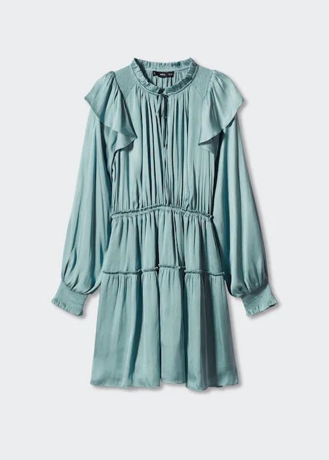 Ruffle satin dress - Laurel Morgan