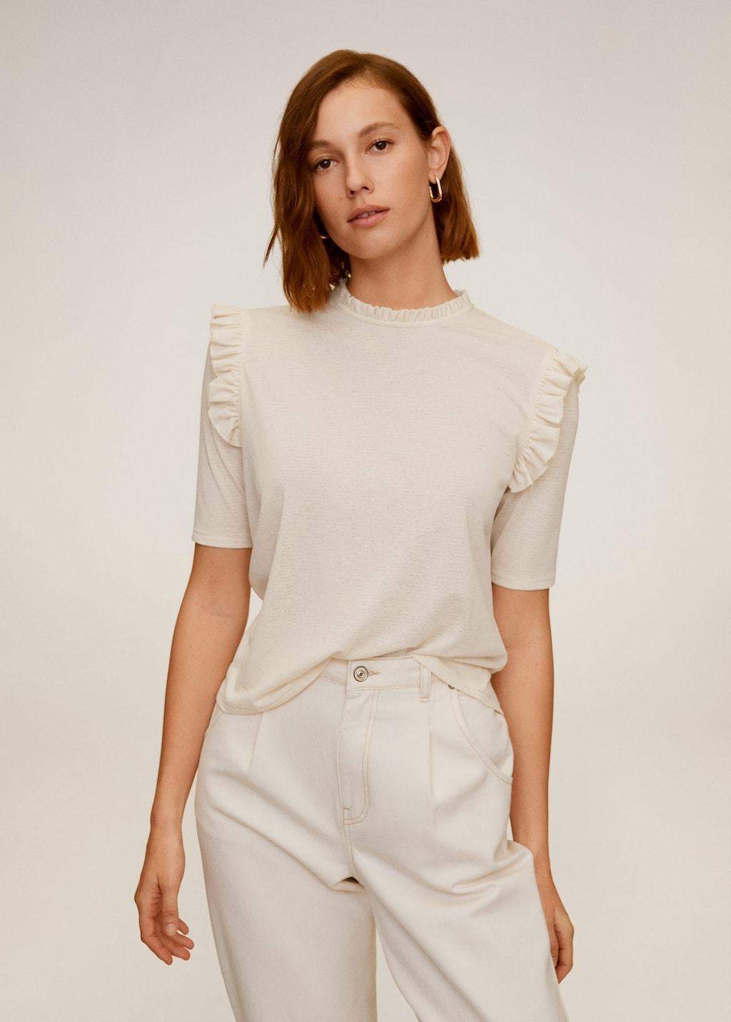 Ruffle textured T-shirt - Laurel Morgan