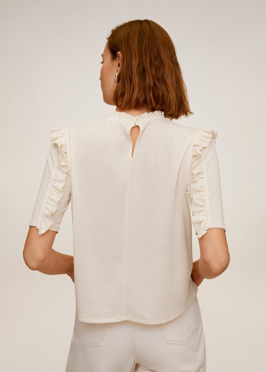 Ruffle textured T-shirt - Laurel Morgan