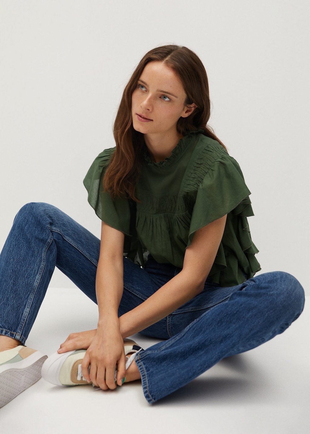 Ruffled cotton top - Laurel Morgan