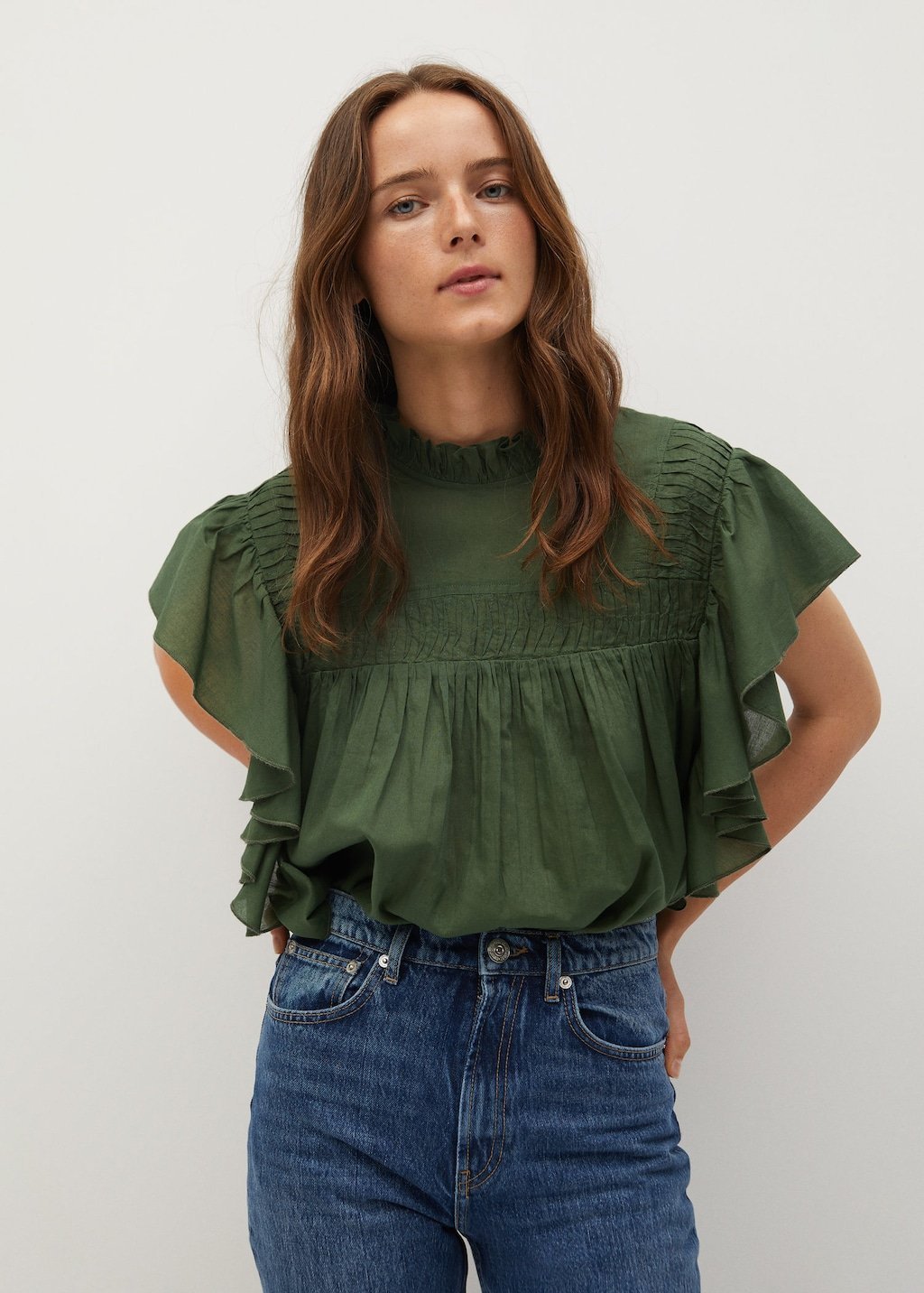 Ruffled cotton top - Laurel Morgan